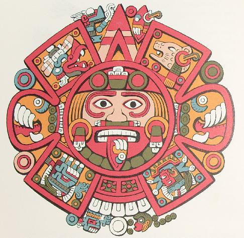 The Four Suns (Center of the Aztec Calendar)